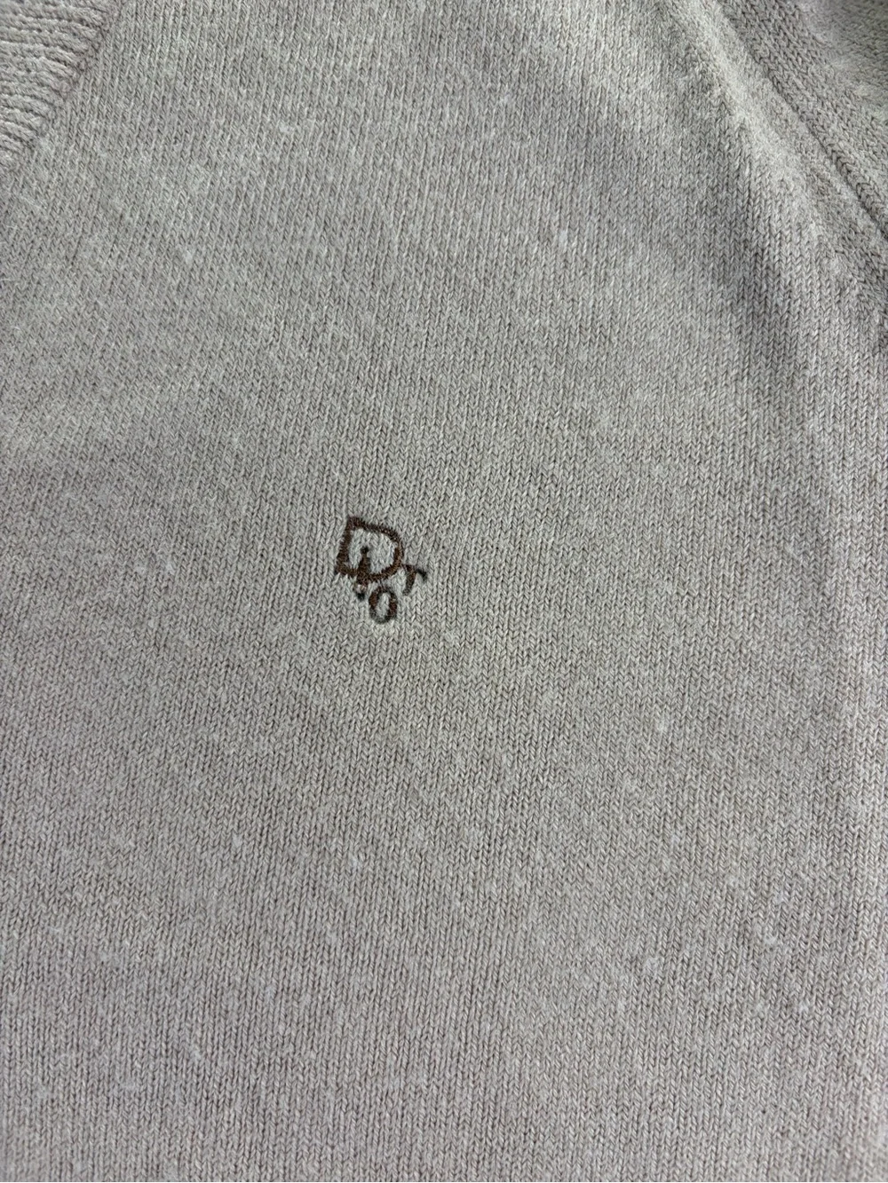 Dior Vintage Men's V-Neck Sweater in Light Brown